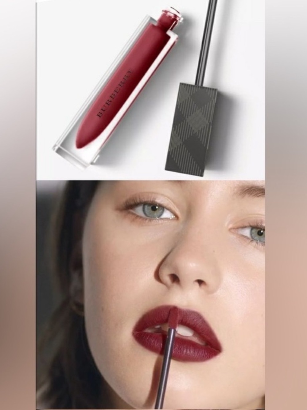 NWT Burberry Liquid Lip Velvet Bold Matte Whipped Cream Oxblood No.53 full size